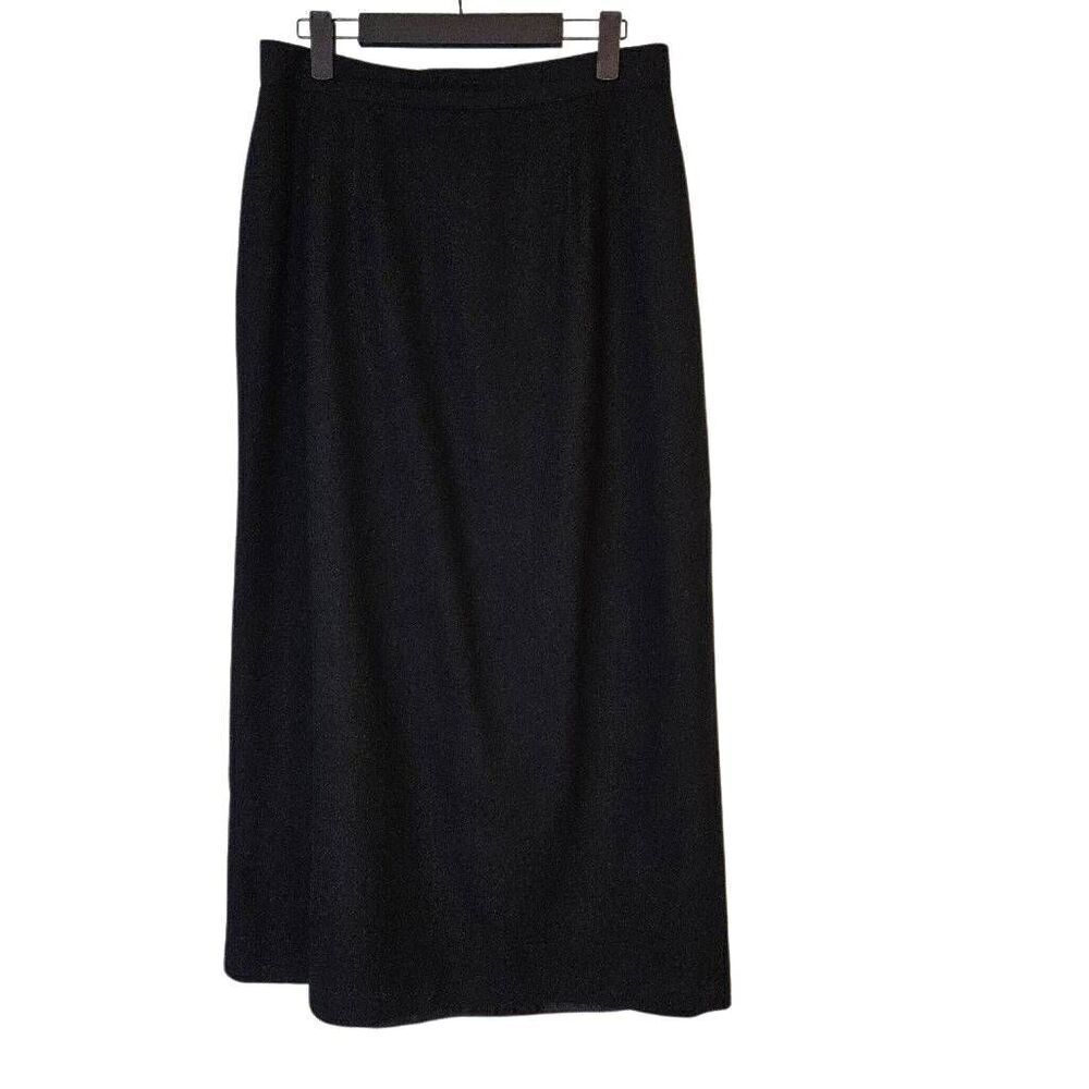 Sag Harbor black wool long skirt. Size 12.